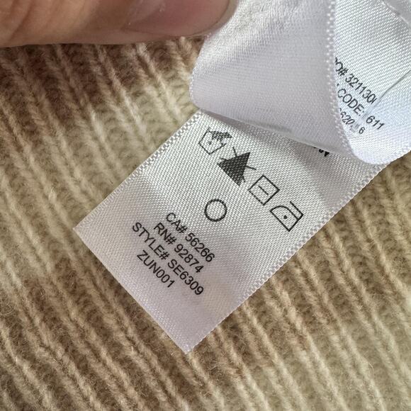 Splendid Sweater Womens Medium Halo Cardigan Tan Striped Wool Cashmere Blend - Picture 6 of 8